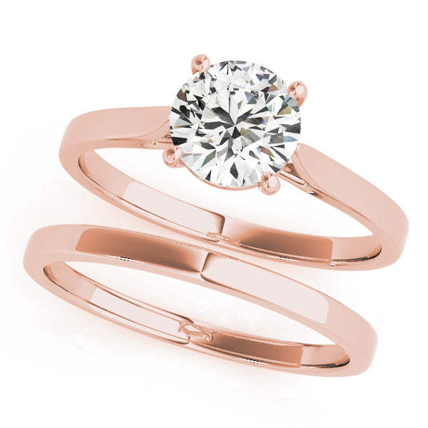 14K Rose Gold 1ct Round Diamond Solitaire Ring