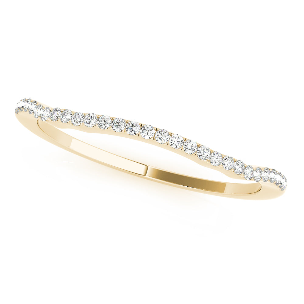 14K Yellow Gold 1/10 ctw Diamond Wedding Band