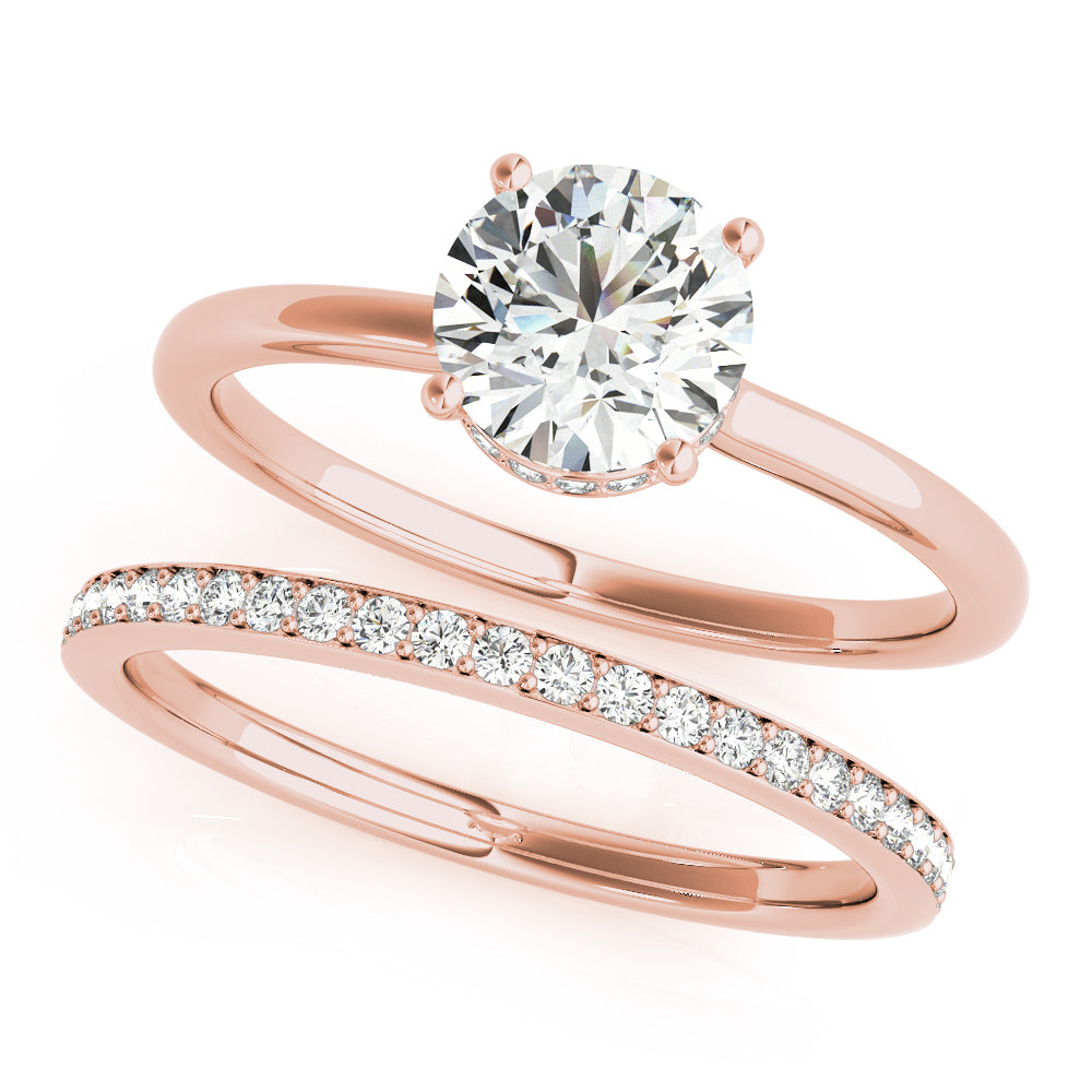 18K Rose Gold 1 ct Round Diamond Solitaire Ring