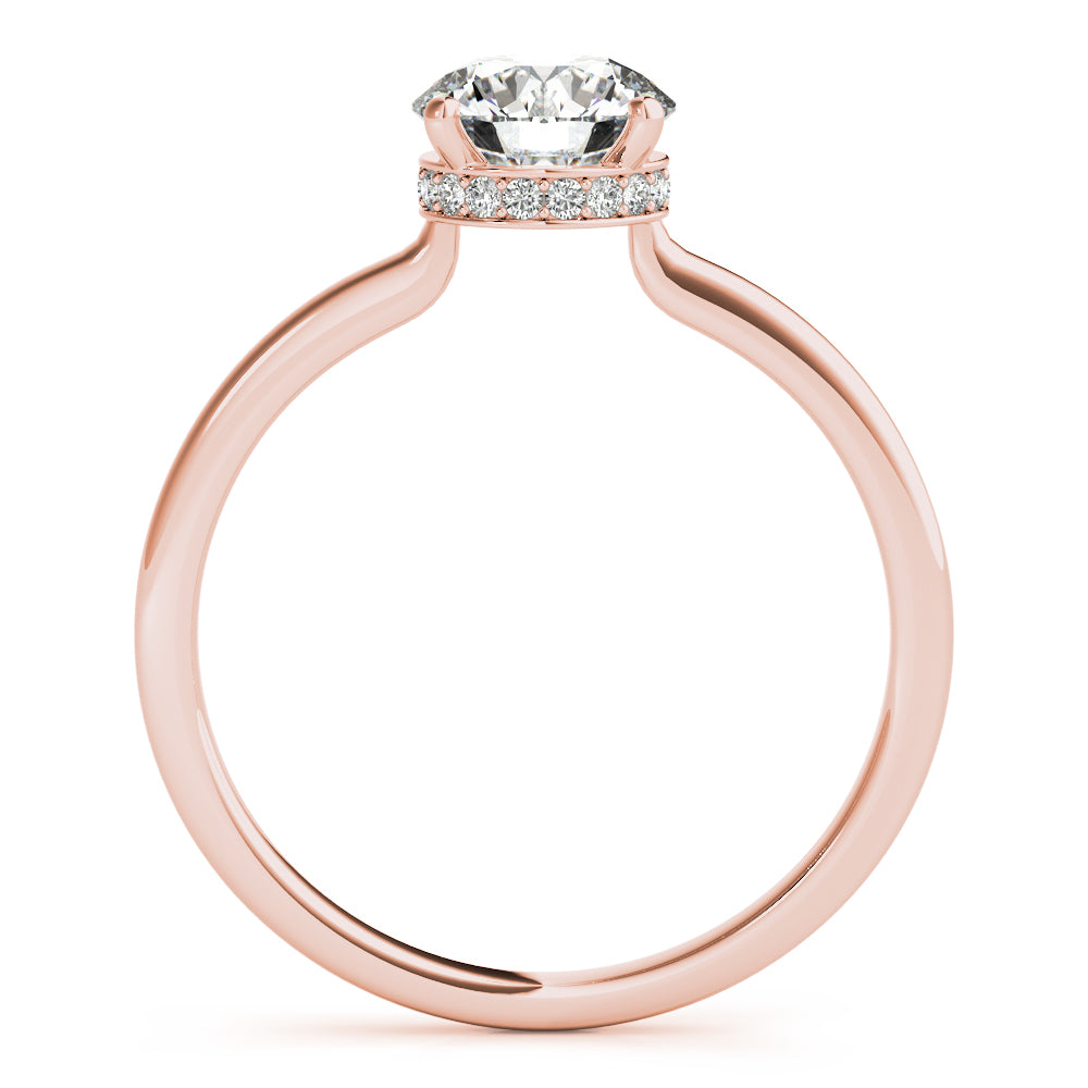 18K Rose Gold 1 ct Round Diamond Solitaire Ring
