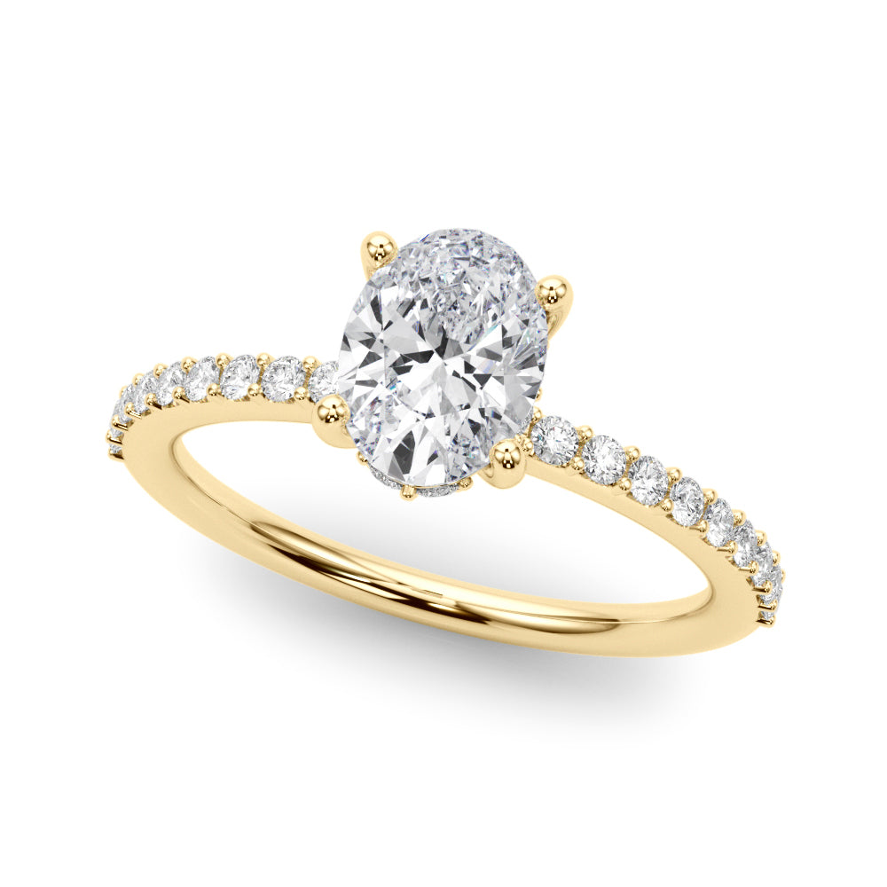 14K Yellow Gold Lab Diamond Shared Prong Ring