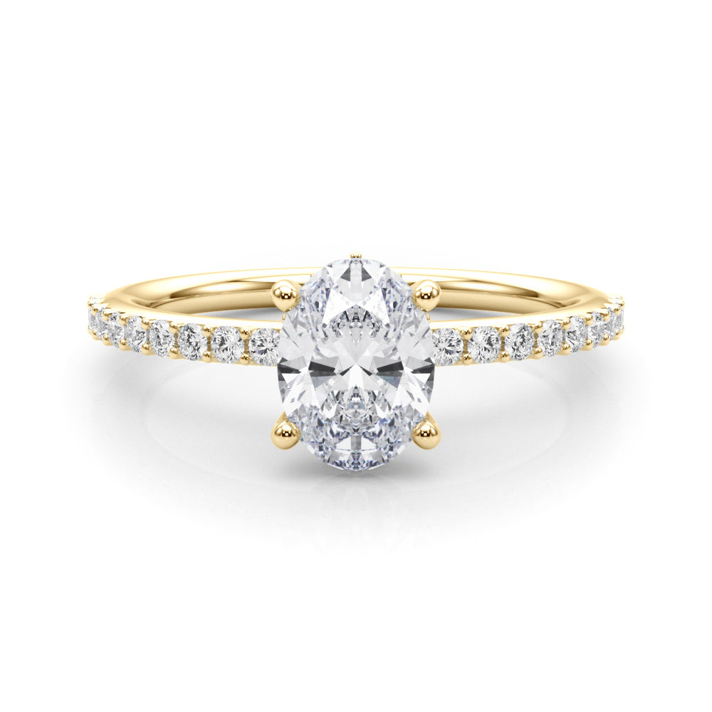 14K Yellow Gold Lab Diamond Shared Prong Ring