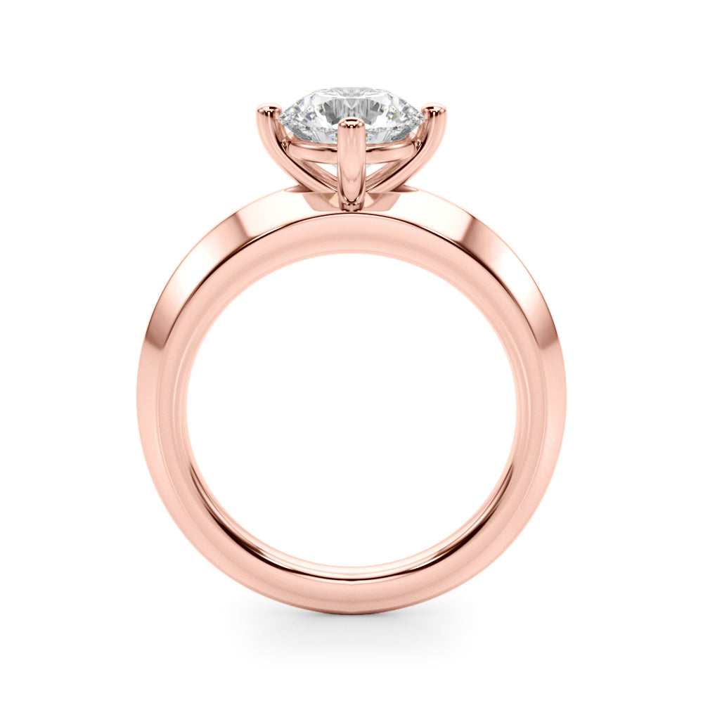 14K Rose Gold 1ct Round Diamond Solitaire Ring