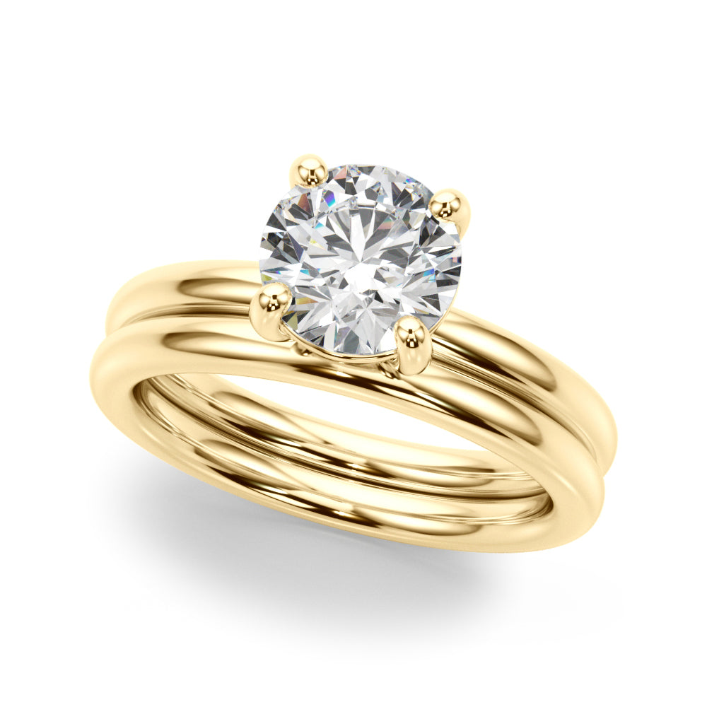 1 CT Lab Diamond 14K Yellow Gold Solitaire