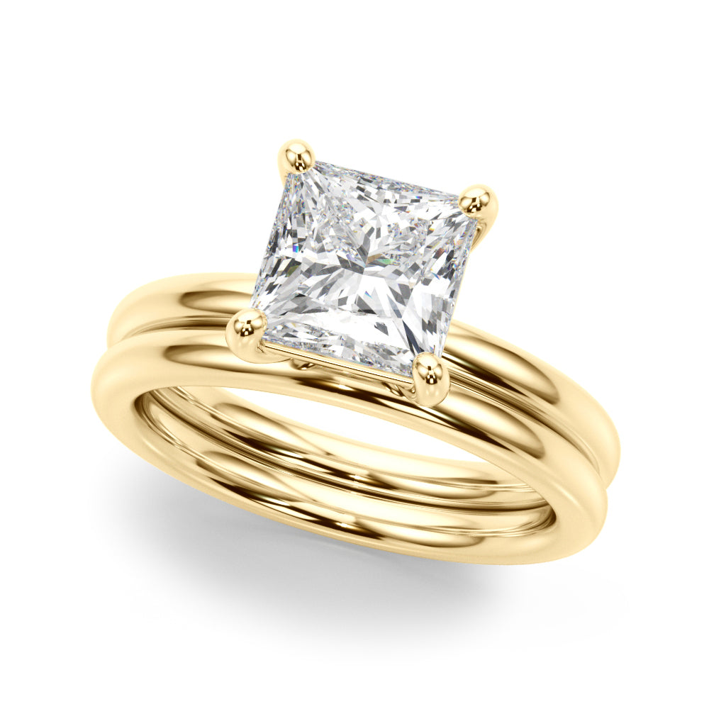 Princess Cut Lab Diamond Solitaire in 14K Yellow Gold