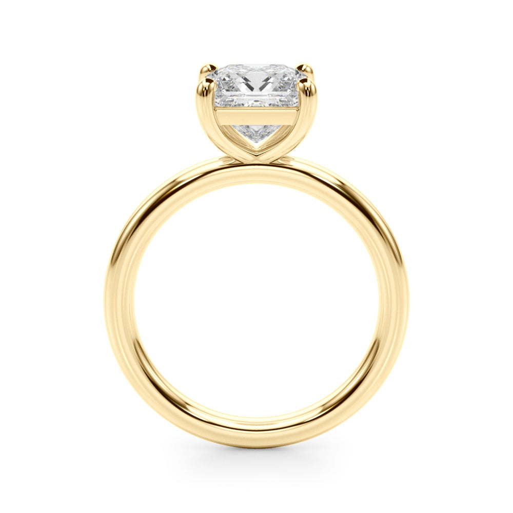 Princess Cut Lab Diamond Solitaire in 14K Yellow Gold