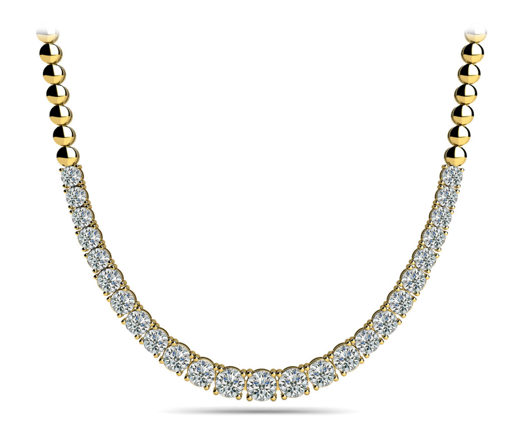 14K Yellow Gold Lab Diamond Graduated Necklace