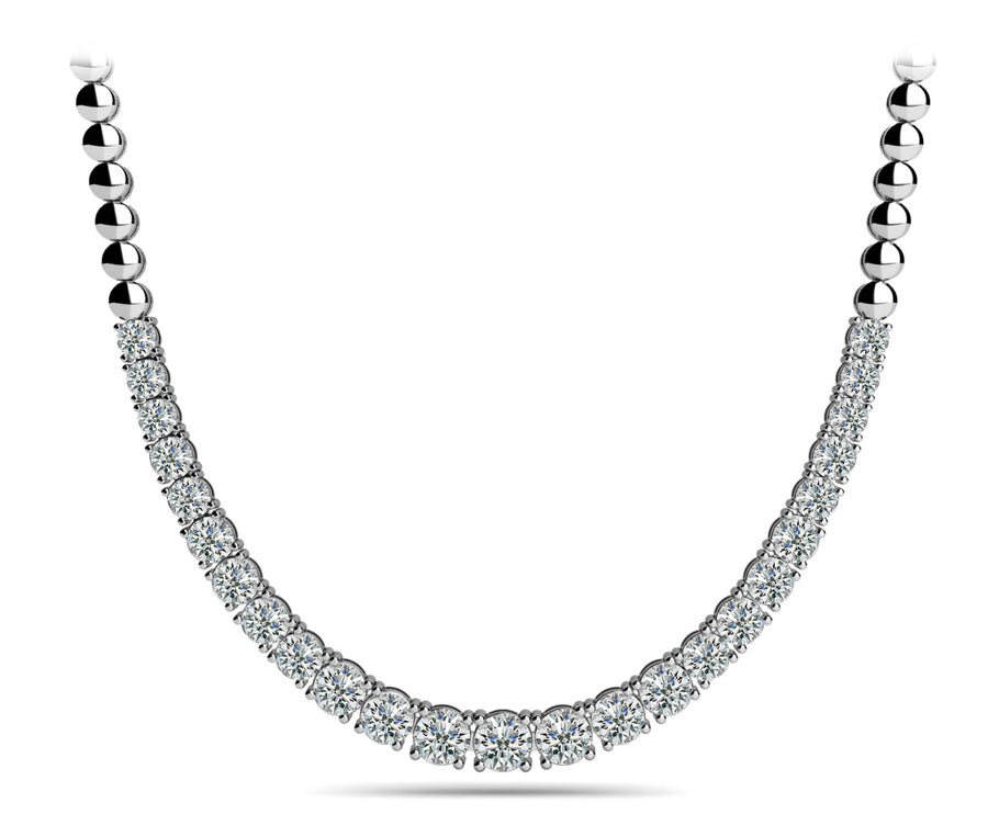 Lab Diamond Graduated Basket Necklace