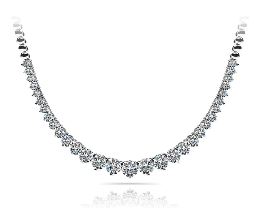 14K Gold Lab Diamond Graduated Necklace