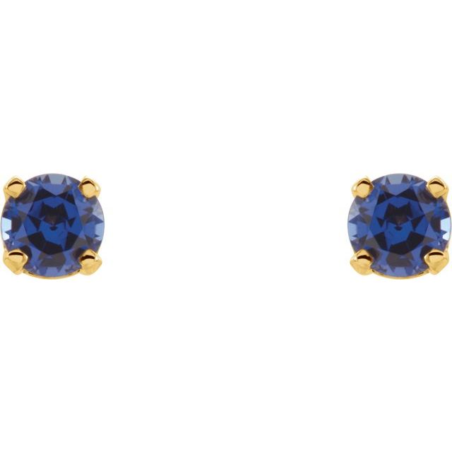 Round 4-Prong Youth Birthstone Stud Earrings