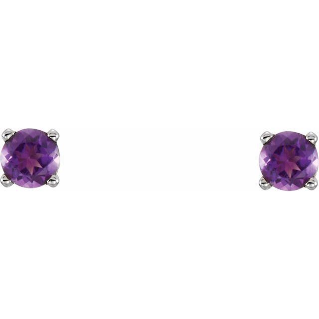 Round 4-Prong Youth Birthstone Stud Earrings