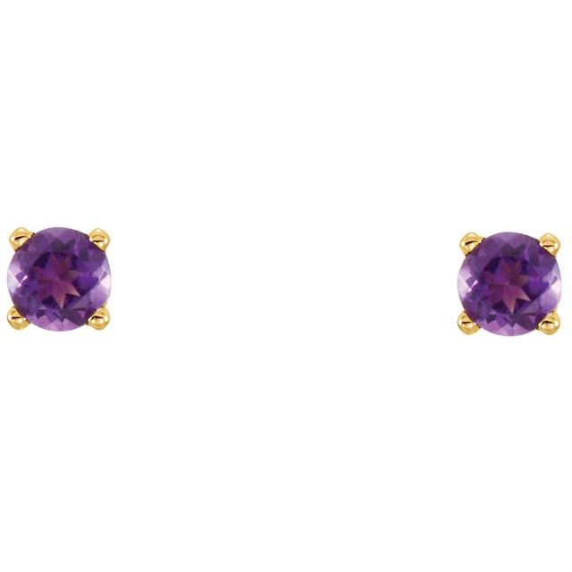 Round 4-Prong Youth Birthstone Stud Earrings
