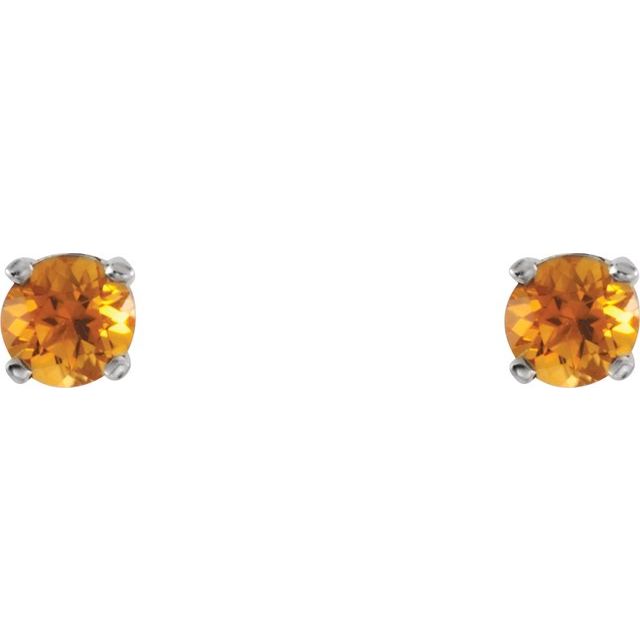 Round 4-Prong Youth Birthstone Stud Earrings