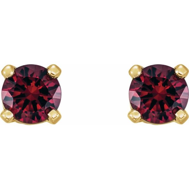 Round 4-Prong Youth Birthstone Stud Earrings