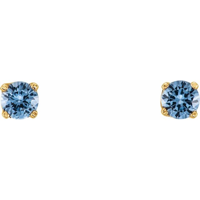 Round 4-Prong Youth Birthstone Stud Earrings