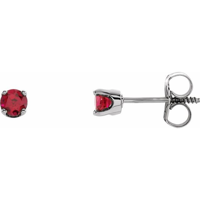 Round 4-Prong Youth Birthstone Stud Earrings