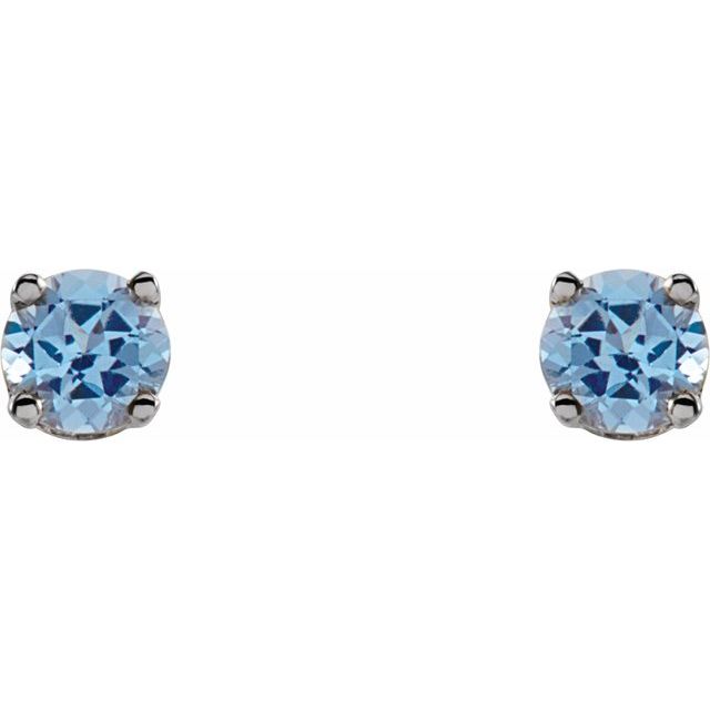 Round 4-Prong Youth Birthstone Stud Earrings