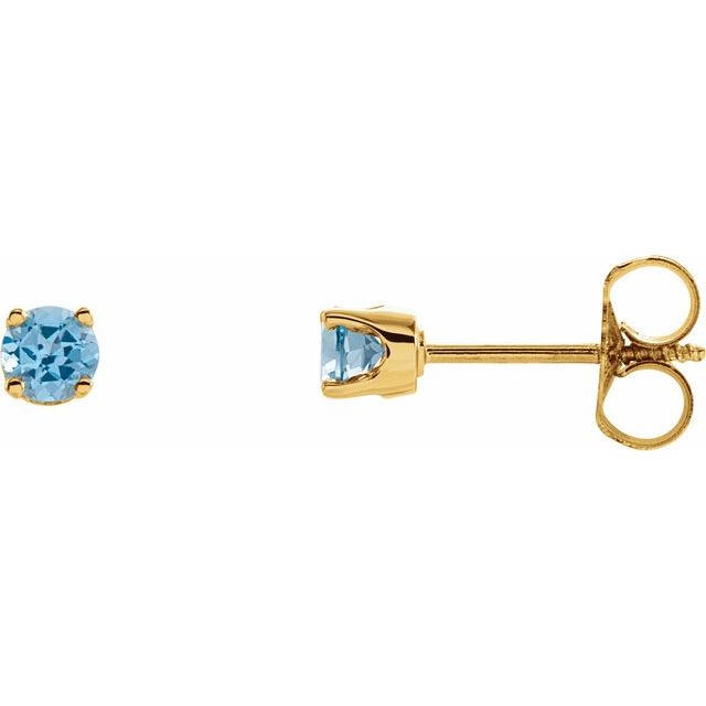 Round 4-Prong Youth Birthstone Stud Earrings
