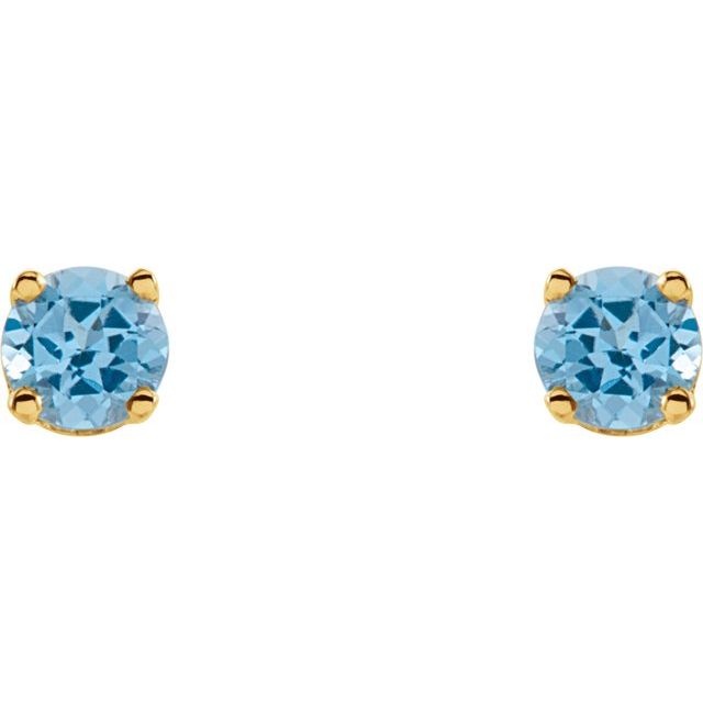 Round 4-Prong Youth Birthstone Stud Earrings