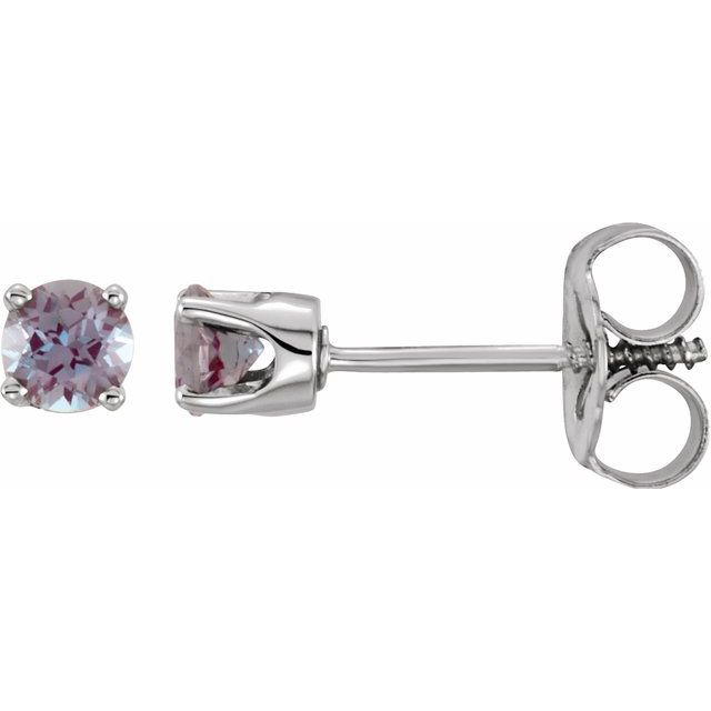 Round 4-Prong Youth Birthstone Stud Earrings