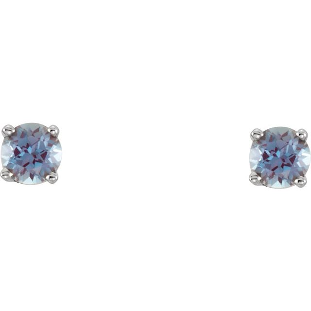 Round 4-Prong Youth Birthstone Stud Earrings