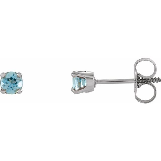 Round 4-Prong Youth Birthstone Stud Earrings