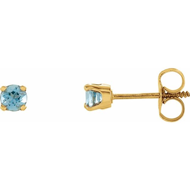 Round 4-Prong Youth Birthstone Stud Earrings