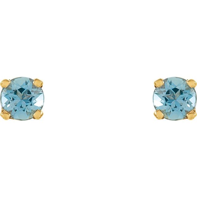 Round 4-Prong Youth Birthstone Stud Earrings