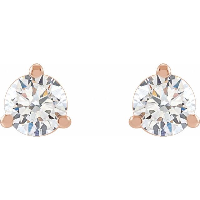 Round 3-Prong Cocktail-Style Stud Earrings