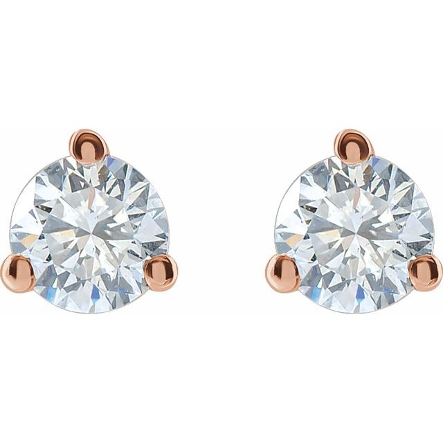 Round 3-Prong Cocktail-Style Stud Earrings