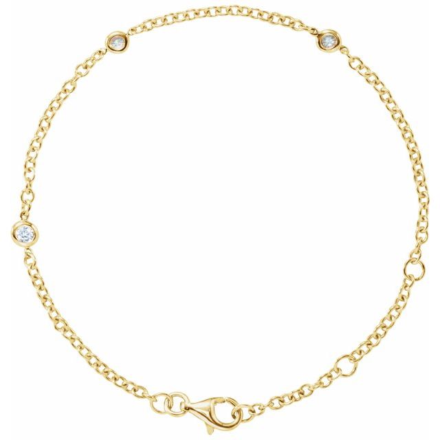 Bezel-Set Station Bracelet