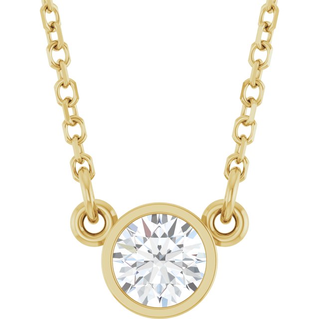 Bezel-Set Solitaire Birthstone Necklace