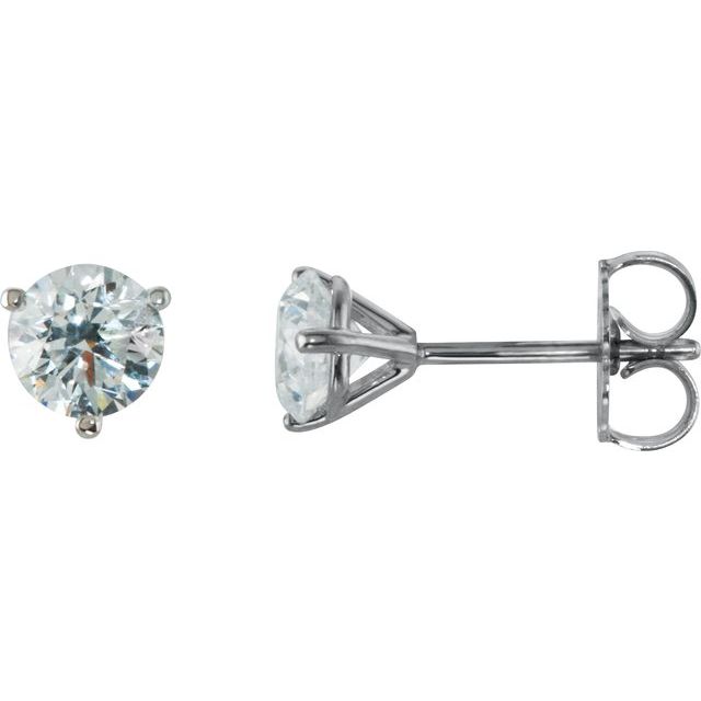 Round 3-Prong Cocktail-Style Stud Earrings