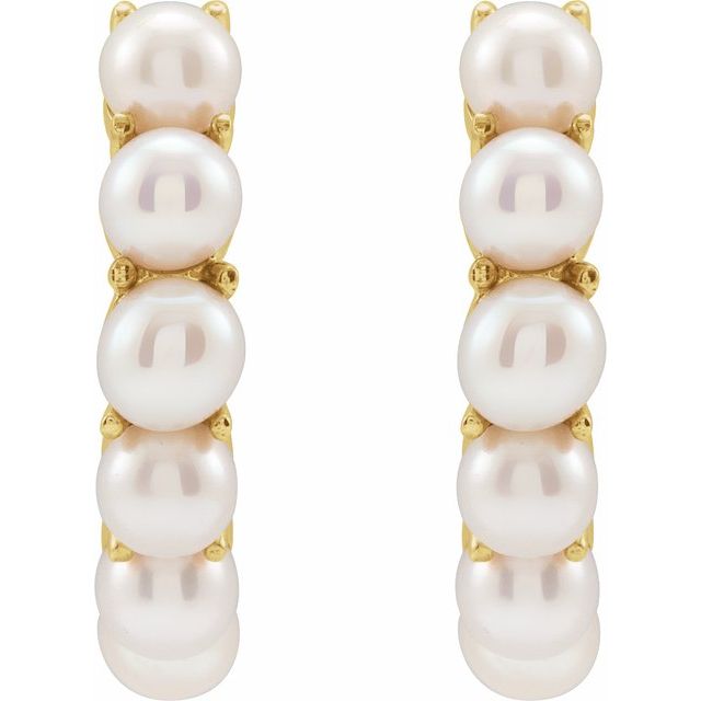 Pearl Huggie Earrings