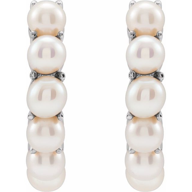 Pearl Huggie Earrings