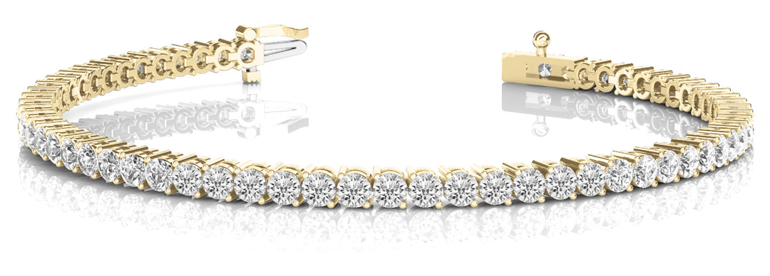 Yellow Gold Lab Diamond In Line Tennis Bracelet