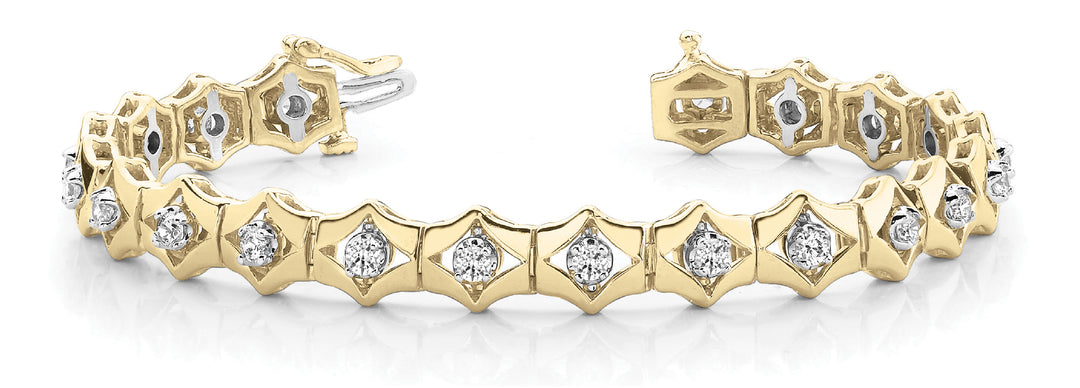 14K Yellow Gold Lab Diamond Fashion Bracelet