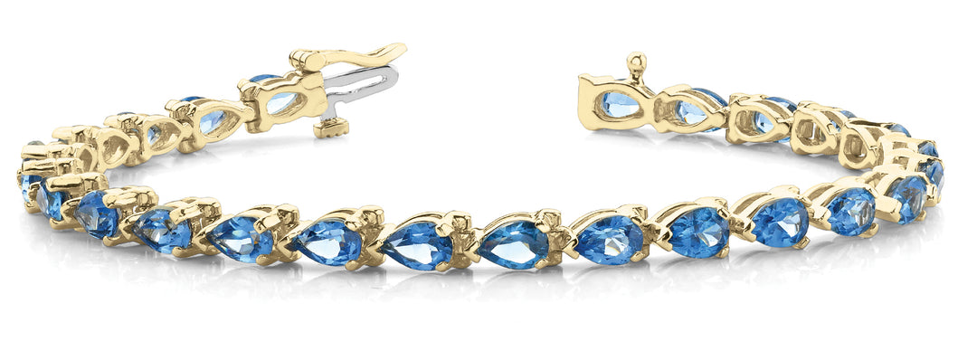 14K Yellow Gold Pear Diamond Fashion Bracelet