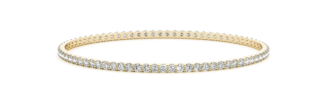 14K Yellow Gold Pavé Diamond Traditional Bangle