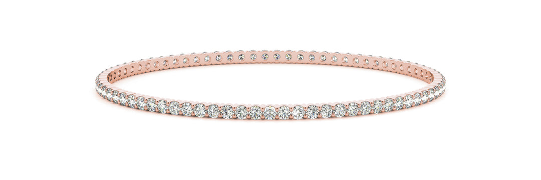 14K Rose Gold Diamond Traditional Bangle