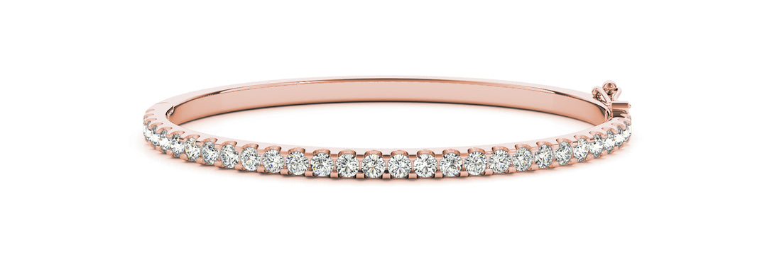 Rose Gold Diamond Bangle | 39 Lab Stones