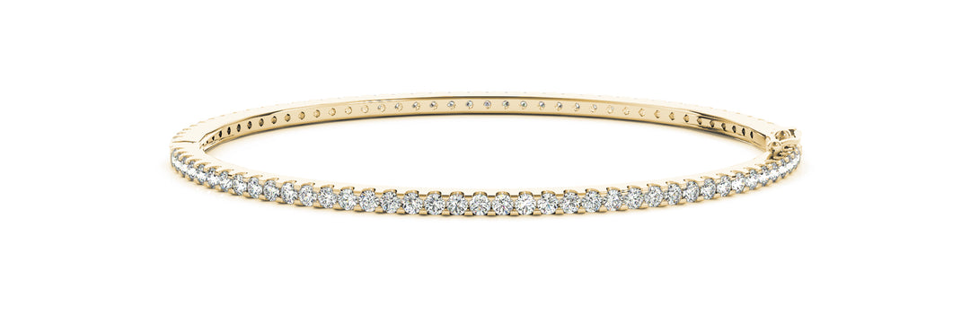 14K Yellow Gold Diamond Traditional Bangle