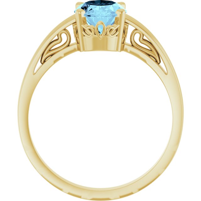 Scroll Setting® Solitaire Ring