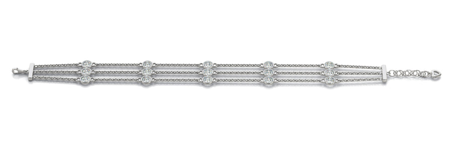 3 Row Lab Diamond Chain Bracelet