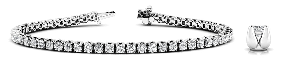 Lab Diamond 4 Prong Inline Tennis Bracelet