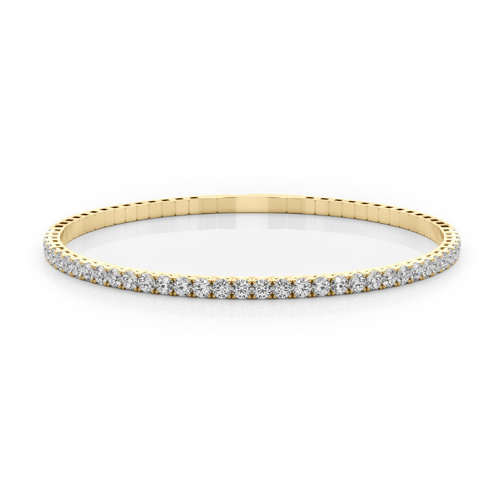 14K Yellow Gold Diamond Flex Bangle