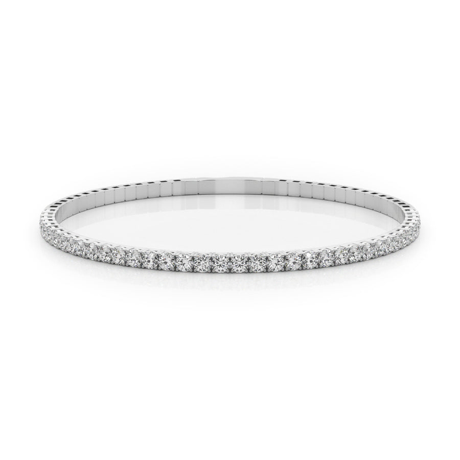Lab Diamond Half Way Flexible Bangle