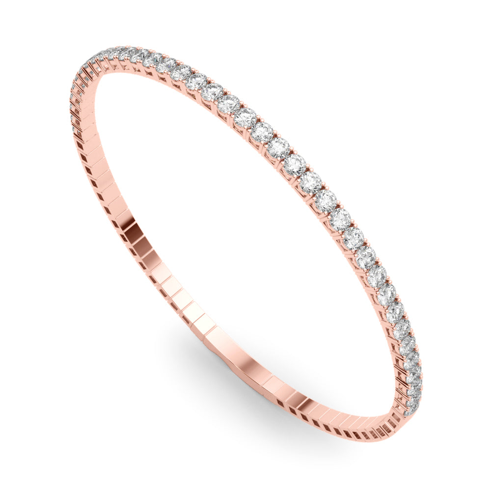14K Rose Gold Diamond Flex Bangle