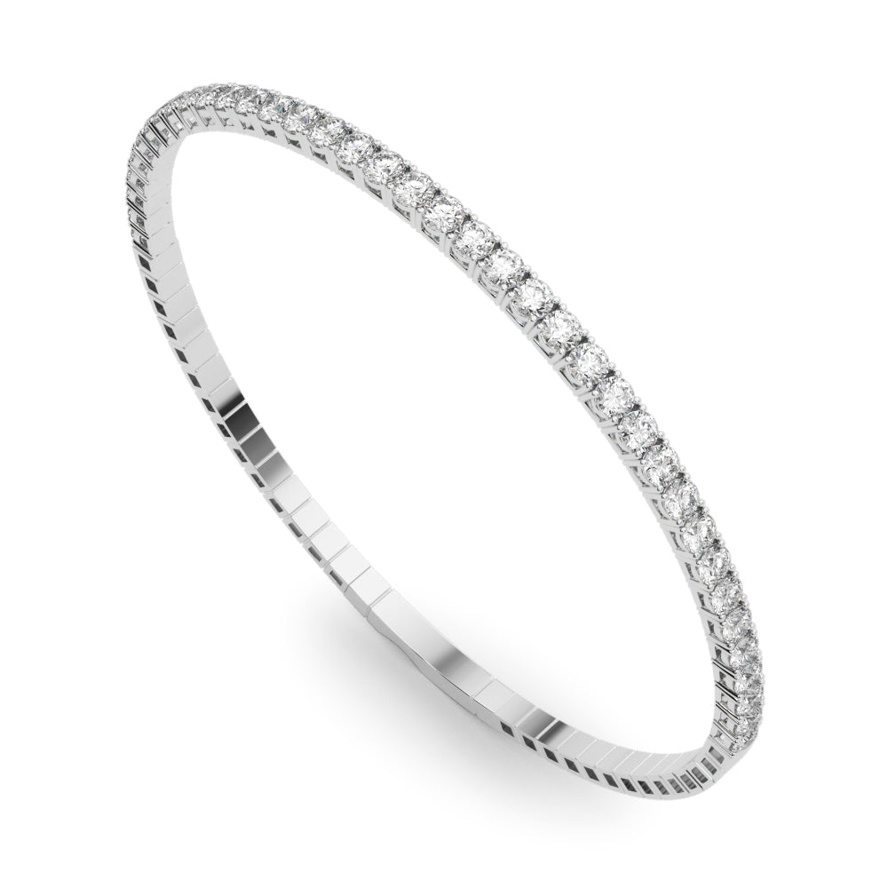 Lab Diamond Half Way Flexible Bangle
