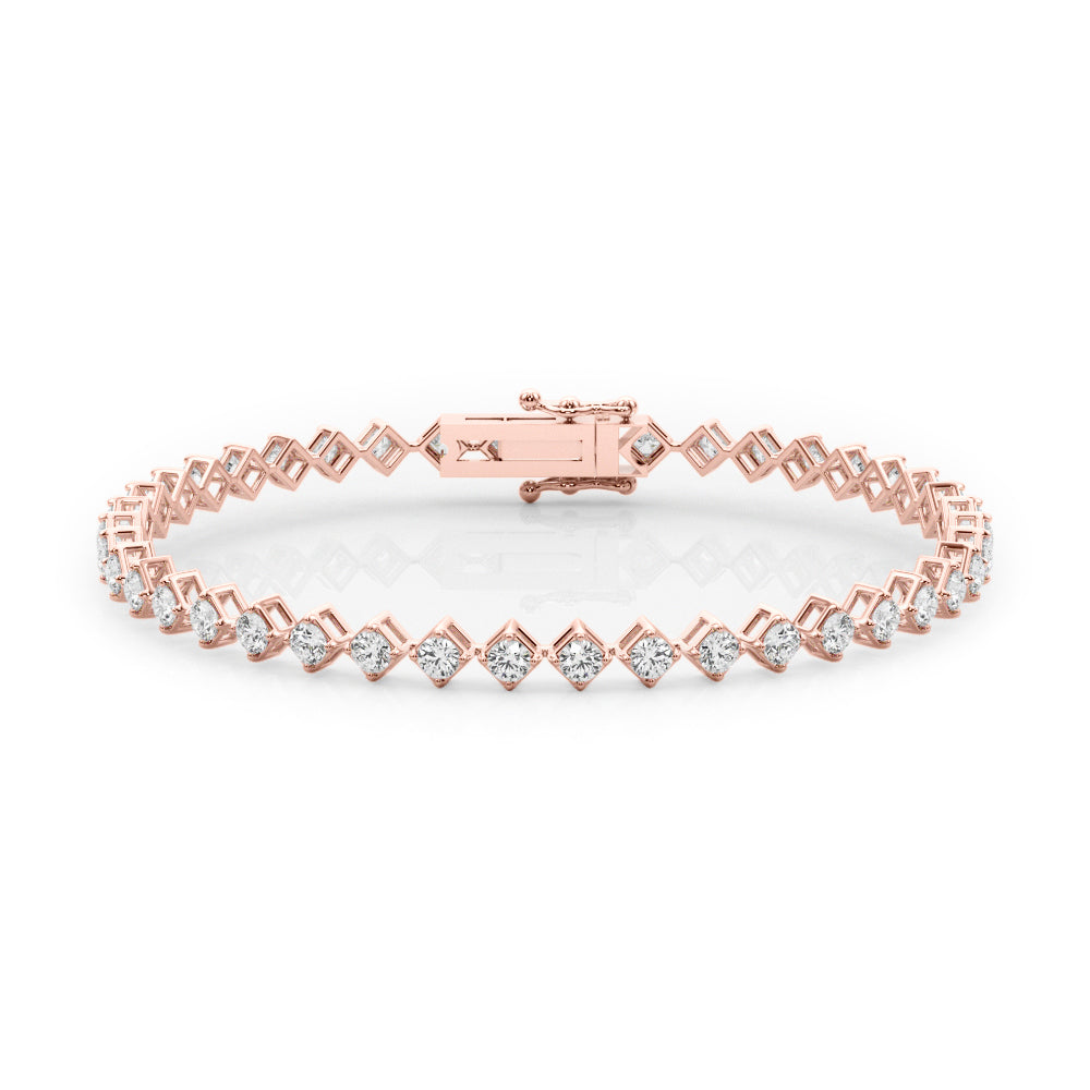 Rose Gold Lab Diamond In-Line Tennis Bracelet